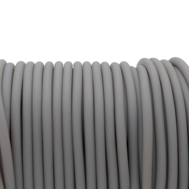 Hohlkordel aus PVC-Kautschuk-Mix in Grau 3 mm 2 Meter