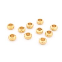 Zwischenperlen aus Messing 8x4 mm, unbehandelt - 10...