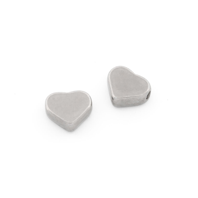 Zwischenperle Herz aus 304 Edelstahl 7 mm 2 Stück