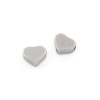 Zwischenperle Herz aus 304 Edelstahl 7 mm 2 Stück