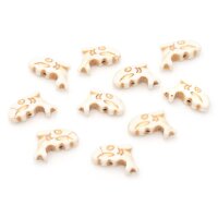 Hai-Perlen aus synthetischem Türkis 19 x 12 mm...