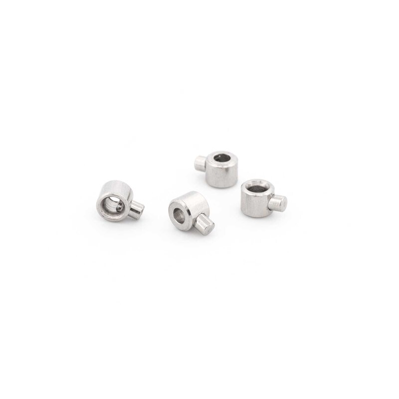 Quetschperlen mit Stift 3 x 2,5 mm aus 304 Edelstahl platinfarben 4 Stück