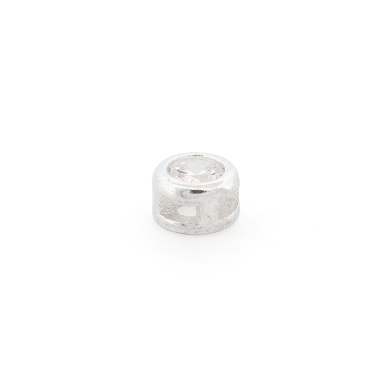 Zwischenperle aus 925 Silber 4 x 2 mm mit Zirkonia