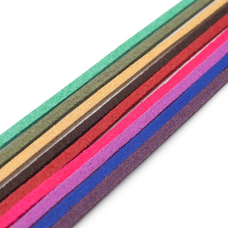 Band aus Wildlederimitat 3 mm verschiedene Farben - 4 m