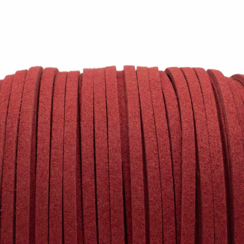 Band aus Wildlederimitat 3 mm Rot - 4 m