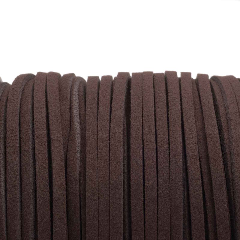 Band aus Wildlederimitat in Dunkelbraun 3 mm 4 m
