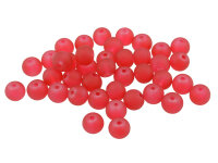 40 Glasperlen in rot gefrostet, 6 mm rot