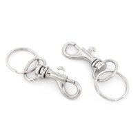 Karabinerhaken mit Drehkupplung und Schlüsselring...