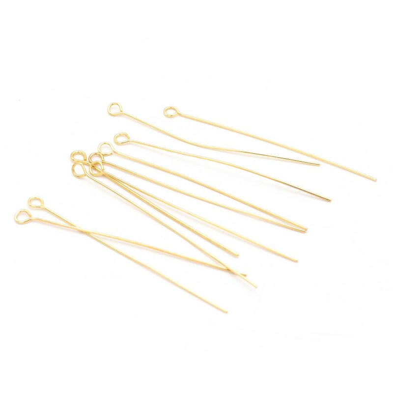Ösenstifte 304 Edelstahl 50mm Gold ionenbeschichtet - 10 Stück