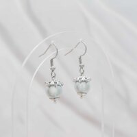 Perlkappen Messing platinfarben 10 mm mit Zirkonia 2...