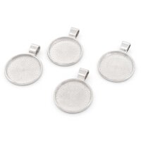 Fassungen für 20 mm Cabochons silberfarben...