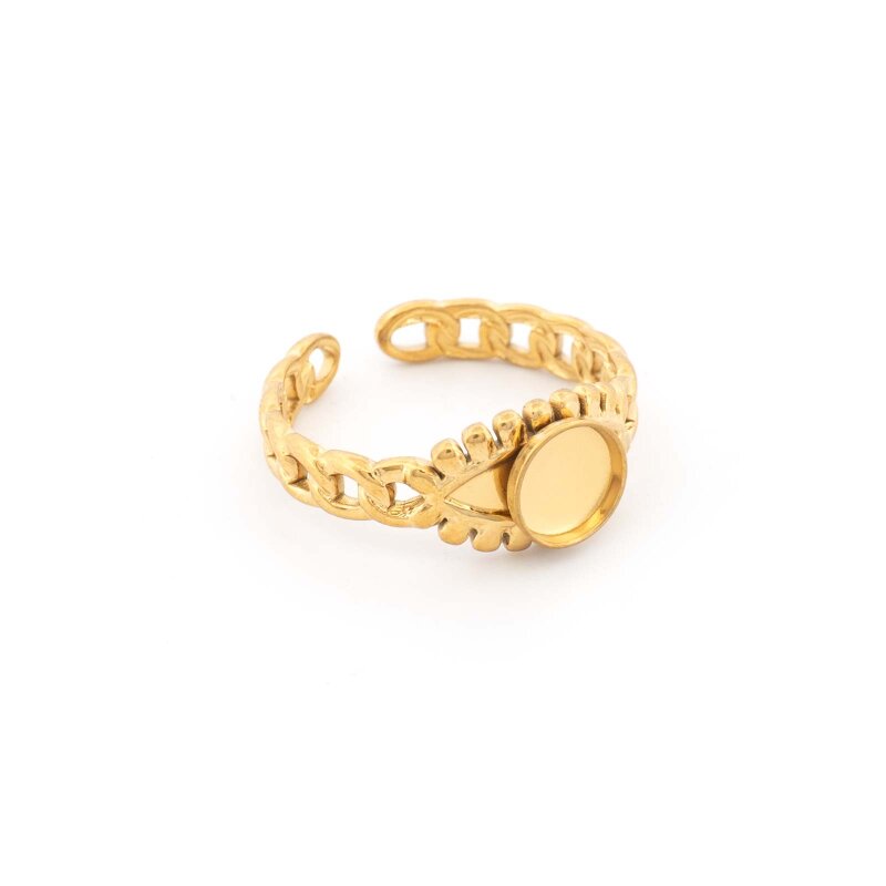 Ringrohling 304 Edelstahl 18K IP-Beschichtung für 6 mm Cabochons