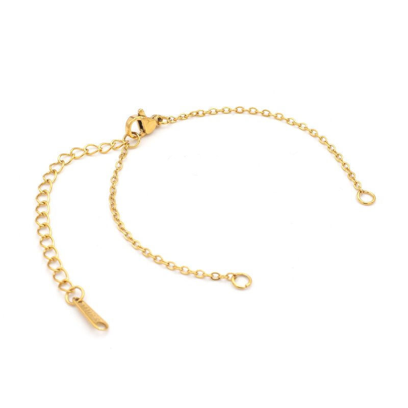 Gliederarmband aus Edelstahl mit 18K IP-Goldbeschichtung und Verlängerungskette
