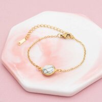 Gliederarmband aus Edelstahl mit 18K IP-Goldbeschichtung...