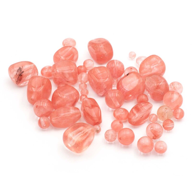 Cherry Quartz Perlen Überraschungsmix 50 Gramm
