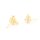 Ohrstecker Blume Messing mit Zirkonia und Öse 7mm 18K vergoldet 2 Stück