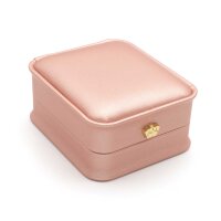 Edle Schmuckbox Rosa Kunstleder 8x7x4 cm mit Samt-Inlay...