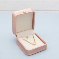 Edle Schmuckbox Rosa Kunstleder 8x7x4 cm mit Samt-Inlay...
