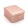 Edle Schmuckbox Rosa Kunstleder 8x7x4 cm mit Samt-Inlay und Kronen-Applikation