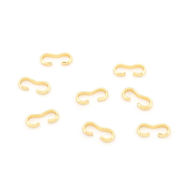 8-förmige Verbinder Messing 18K vergoldet 7x3 mm 8 Stück