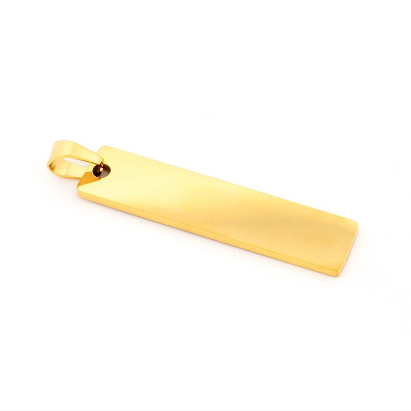 Edelstahl Gravurrohling 40x10mm 18K IP vergoldet poliert 1 Stück