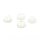 Opalith Cabochon Set 10mm Glasstein Synthetisch Weiß-Blau Transluzent 4 Stück
