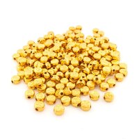 Buchstabenperlen in Gold Kunststoff 7x4mm rund - 200...