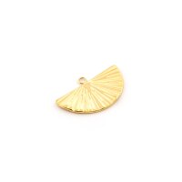 Anhänger Fächer aus 304 Edelstahl vergoldet 24K...