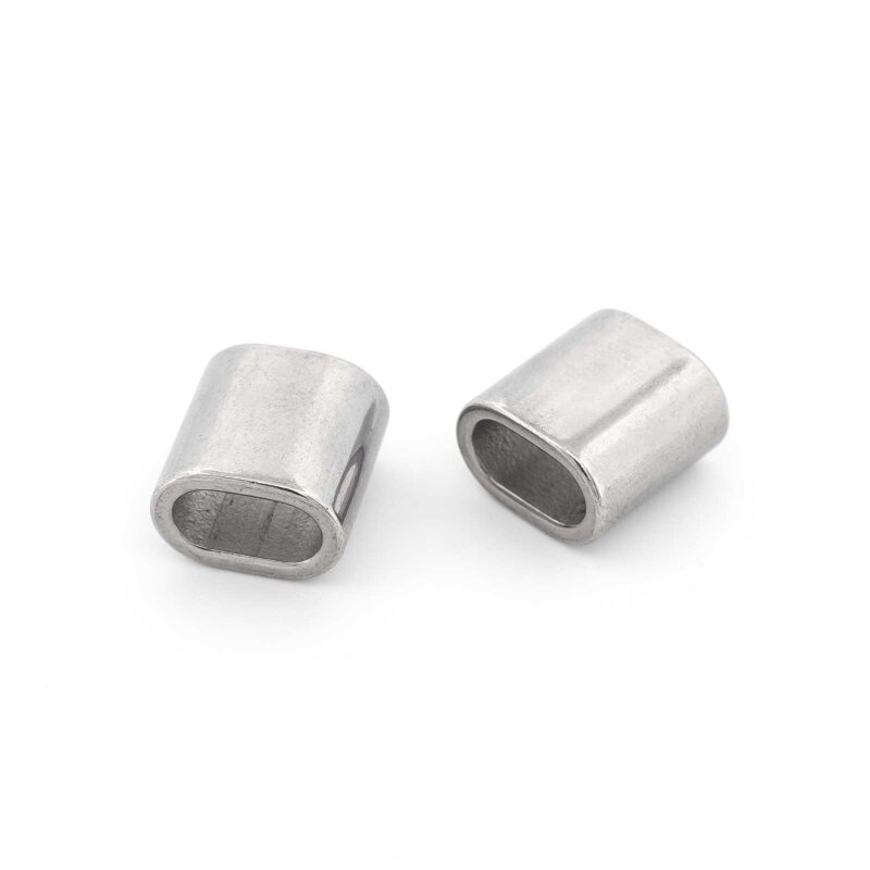 Gravurrohling Röhrenperle aus 304 Edelstahl oval 10x10 mm 2 Stück