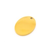 Gravurrohling ovaler Anhänger gold 20x15 mm aus 304...
