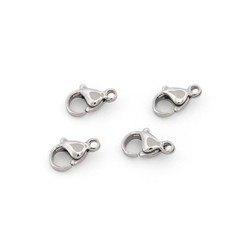 Karabinerverschluss platinfarben 304 Edelstahl 11 mm 4 Stück