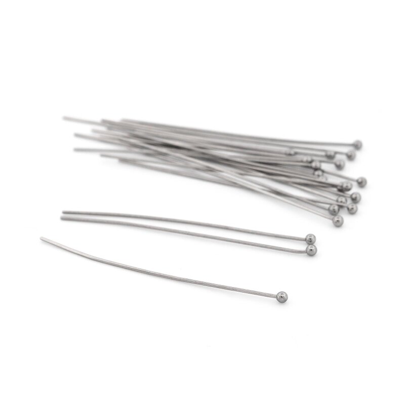 Kugelkopfstifte 50 mm platinfarben 304 Edelstahl 20 Stück
