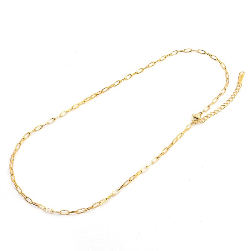 Paperclipkette aus 316 Edelstahl 41 cm mit 14K IP Goldbeschichtung 1 Stück