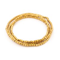 synthetische Hämatitperlen 2x2 mm 18K vergoldet 1...