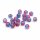 Crackleglasperlen 8 mm in Blau und Pink 20 Stück