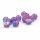 Crackleglasperlen 8 mm in Blau und Pink 20 Stück
