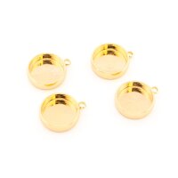 Fassung Messing 18K vergoldet für 12 mm Cabochons...