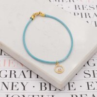 Polyesterkordel gewachst in Azurblau 2 mm Schmuckband 10 m