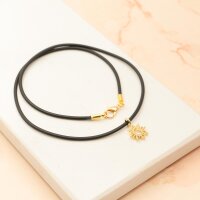 Anhänger Sonne, Messing 17 mm, 18K goldbeschichtet