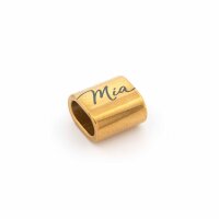 Großlochperle mit 18K IP-Goldbeschichtung und...