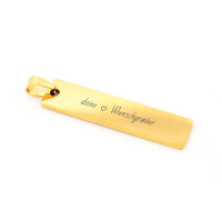 Wunschgravur Edelstahl 40x10mm 18K IP vergoldet poliert