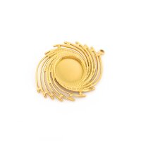 Fassung Spirale 304 Edelstahl 12 mm Cabochons mit 18 K...