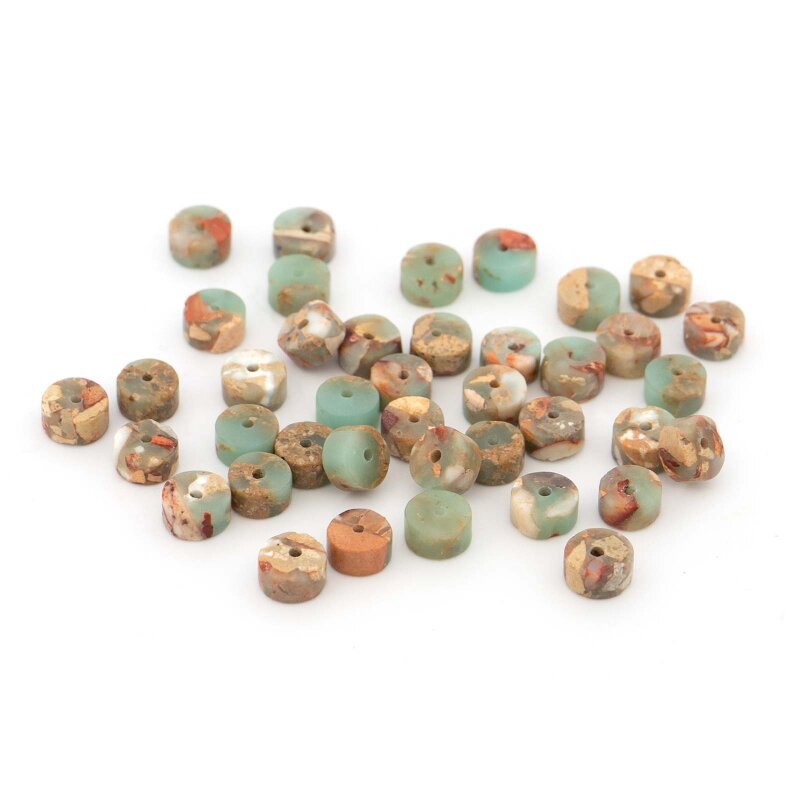 Jaspis Heishi Perlen Naturtöne 6 mm 40 Stück