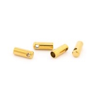 Endkappen 304 Edelstahl 18K IP vergoldet 7,5x3mm für...