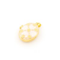 Medaillon oval Messing 26,5 x 21 mm mit Emaille, 18K...
