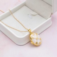 Medaillon oval Messing 26,5 x 21 mm mit Emaille, 18K...