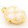 Medaillon oval Messing 26,5 x 21 mm mit Emaille, 18K Goldbeschichtung, 1 Stück