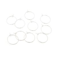 Creolen aus 316 Edelstahl 20 mm silberfarben 10 Stück