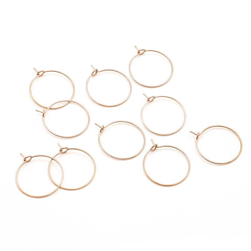Creolen aus 316 Edelstahl 20 mm Roségold IP-beschichtet 10 Stück
