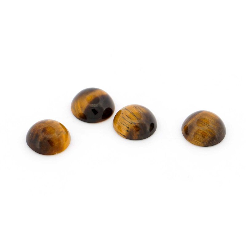Cabochons aus natürlichem Tigerauge 10 mm 4 Stück